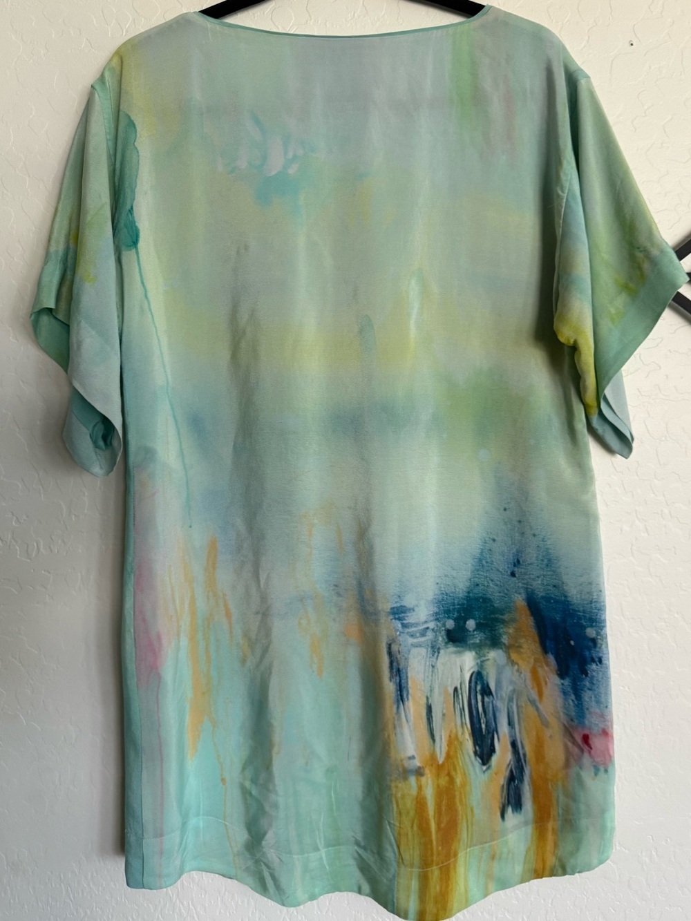 MAEVE Anthropologie Claire Desjardins Painted Silk Watercolor Tunic Dress XS - Picture 6 of 9